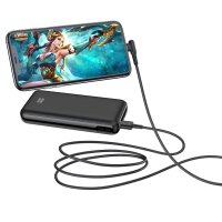 Powerbank 20000 mAh 2,1A in Schwarz, USB-C, Micro-USB & USB-A - Anschlüsse