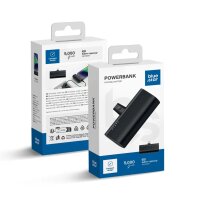 Powerbank 5000 mAh mit integriertem iPhone-Anschluss  2.1A in Schwarz