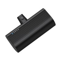 Powerbank 5000 mAh mit integriertem USB-C Stecker 2,1A Schwarz