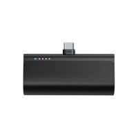 Powerbank 5000 mAh mit integriertem USB-C Stecker 2,1A Schwarz