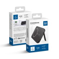 Powerbank 5000 mAh kompatibel mit MagSafe 2A 5W W0553 schwarz