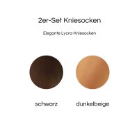 Elegante Kniesocken 60 DEN OneSize - 2er Pack in Schwarz, Dunkelbeige