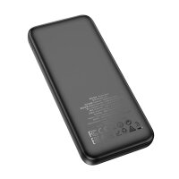 Powerbank 10.000 mAh 2A in Schwarz mit LED-Ladeanzeige