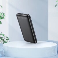 Powerbank 10.000 mAh 2A in Schwarz mit LED-Ladeanzeige