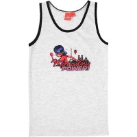 Miraculous Ladybug Unterhemd für Mädchen - Kinder Tank Top Unterwäsche Weiß/Grau (2er Pack)