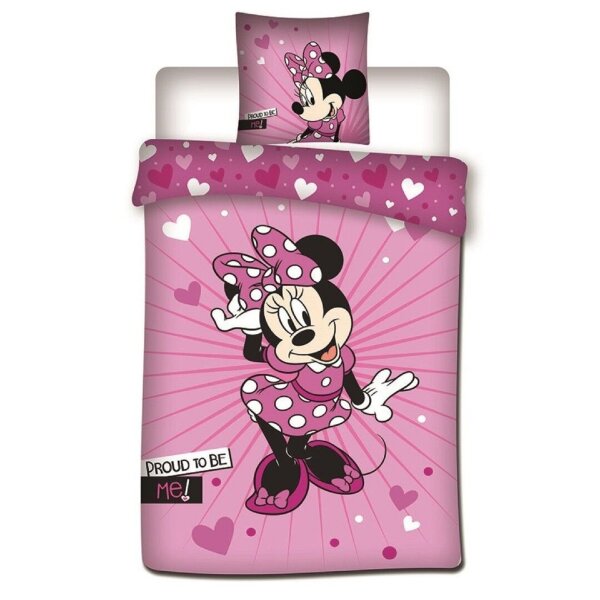 Disney Minnie Mouse Bettwäsche-Set – 140x200 cm Bettbezug & 63x63 cm Kissenbezug aus Microfaser