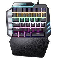 Einhand-Gaming-Tastatur mechanische mit RGB Rainbow Beleuchtung