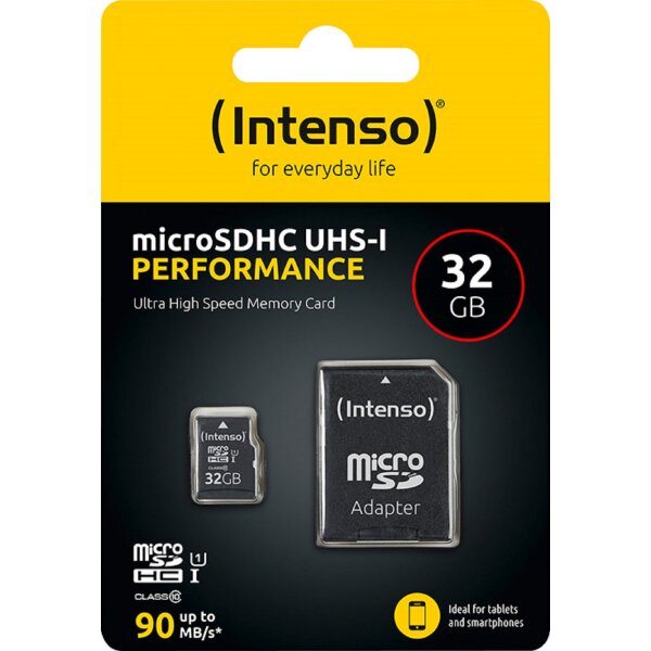 Intenso microSDHC Speicherkarte – Class 10 mit SD-Adapter