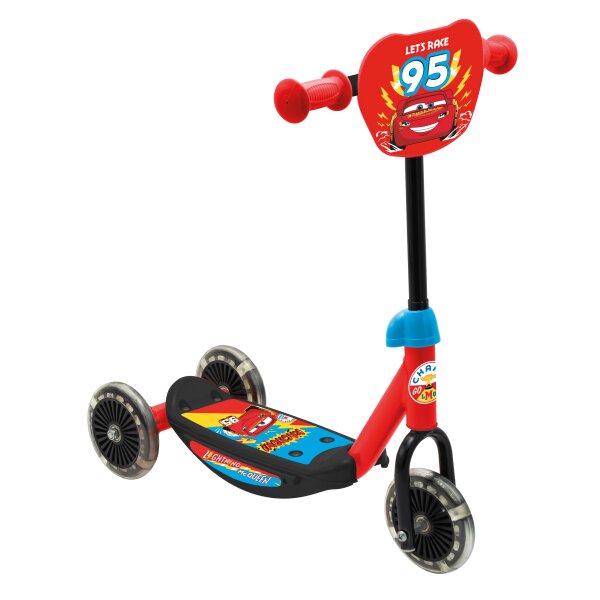 Disney Cars 3-Rad Baby Scooter, Verstellbar, Mit Rutschfester Plattform