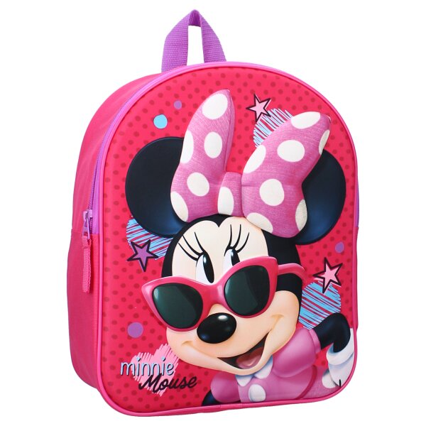 Disney Minnie Mouse 3D Rucksack Rosa mit verstellbaren Schultergurten für Kinder