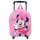 Disney Minnie Mouse Koffer Trolley Schulrucksack Rosa mit Rollen und verstellbaren Gurten