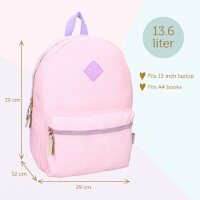 Milky Kiss Rucksack Next Level Vibes – Pinkfarbener Schulrucksack mit Reißverschlussfächern