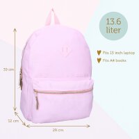 Milky Kiss Rucksack Next Level Vibes – Pinkfarbener Schulrucksack mit Reißverschlussfächern