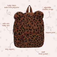 Prêt Rucksack Buddies For Life Flauschiger Kinder-Rucksack mit Panther-Print