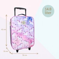 Milky Kiss Boundless Trolley – Kinderkoffer mit Einhorn-Design & Rollen 42x32x11cm