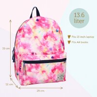 Milky Kiss Rucksack Next Level Vibes – Pinkfarbener Schulrucksack mit Reißverschlussfächern