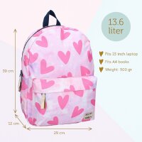 Milky Kiss Rucksack Next Level Vibes – Pinkfarbener Schulrucksack mit Reißverschlussfächern