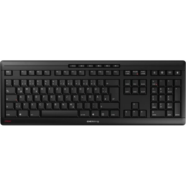 CHERRY STREAM Wireless Keyboard – Drahtlose Tastatur für flexibles Arbeiten in Schwarz