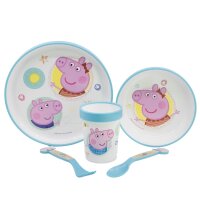 Peppa Pig Teller-Set Mikrowellengeeignet 5-teiliges...