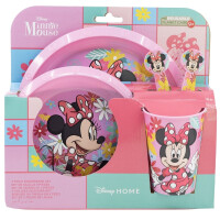 Minnie Mouse Kindergeschirr-Set –Mikrowellengeeignet 5-teiliges Set mit Teller & Becher