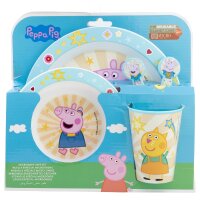 Peppa Pig Teller-Set –Mikrowellengeeignet 5-teiliges Kindergeschirr mit rutschfestem Boden