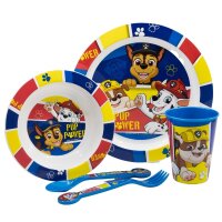 Paw Patrol Teller-Set –Mikrowellengeeignet 5-teiliges Kindergeschirr mit rutschfestem Boden