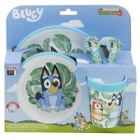 Bluey Teller-Set –Mikrowellengeeignet 5-teiliges Kindergeschirr mit rutschfestem Boden