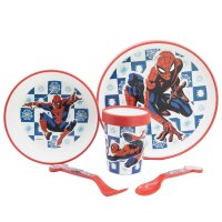 Spiderman Teller-Set Mikrowellengeeignet 5-teiliges...