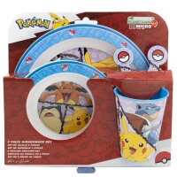 Pokemon Teller-Set Mikrowellengeeignet 5-teiliges Kindergeschirr mit rutschfestem Boden