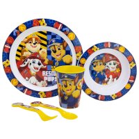 Paw Patrol Teller-Set Mikrowellengeeignet 5-teiliges Kindergeschirr mit rutschfestem Boden