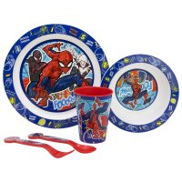 Spiderman Teller-Set Mikrowellengeeignet 5-teiliges...