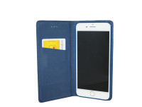 Book-Style für Iphone 7 PLUS Handy Hülle Tasche Zubehör + Folie Etui NAVY