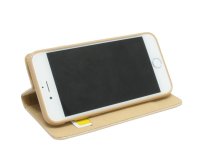 Book-Style für Iphone 7 Handy Hülle Tasche Zubehör + Folie Etui in GOLD