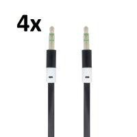 1m Aux Kabel 3.5 mm Klinke Eingang Einfach Audio  für Lautsprecher Android Handy Tablet Autoadio PC Anlage Hifi Schwarz