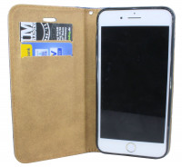 Anthrazite Wallet PU-Leder Schutzschale Hülle Tasche Etui Book für Iphone 7 PLUS
