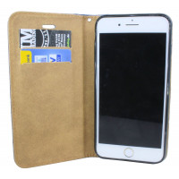 Anthrazite Wallet PU-Leder Schutzschale Hülle Tasche Etui Book für Iphone 7 PLUS