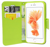 Blau-Grüne Wallet PU-Leder Schutzschale Hülle Tasche Etui Book für Iphone 7 PLUS