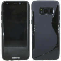 Silikon hülle Cover Handyschale für Samsung Galaxy S8 ( G950F ) + Displayfolie