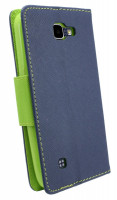 Zubehör für LG K3 (K100) Book-Style Tasche Etui Cover wie ein Buch Blau-Grün