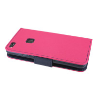 Huawei P10 LITE // Book Style Hülle Etui Buch Case Handytasche Schale in Pink