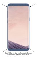 Panzer Display Echt Glas Schutz Folie Zubehör Blau für Samsung Galaxy S8 G950F