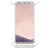Panzer Display Echt Glas Schutz Folie Silber für Samsung Galaxy S8 PLUS G955F