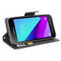 Book-Style Handyhülle Schutzschale für Samsung Galaxy Xcover 4 SM-G390F Schwarz