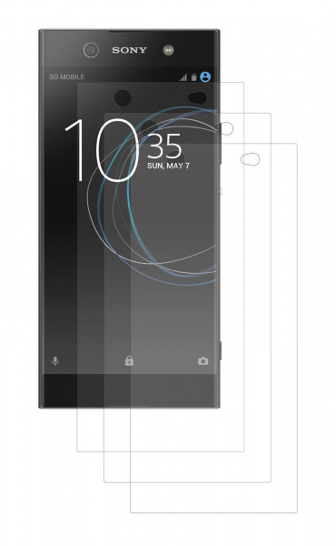 3x Klare Displayschutz Folie Glanz unsichtbar Zubehör für Sony Xperia XA1 ULTRA