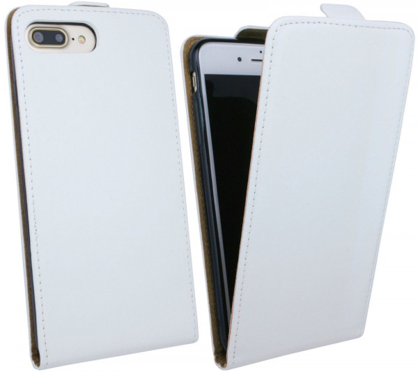 iPhone 8 PLUS // Klapptasche Schutztasche Schutzhülle Flip Tasche Hülle Zubehör Etui in Weiß Tasche Hülle @ Energmix