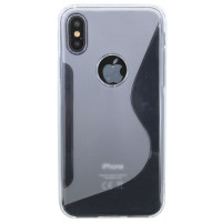 iPhone X // S-Line TPU SchutzHülle Silikon Hülle Silikonschale Case Cover Zubehör Bumper in Transparent @ cofi1453®