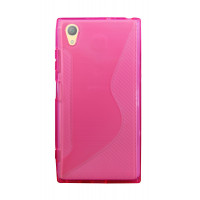 SONY XPERIA XA1 PLUS // S-Line TPU SchutzHülle Silikon Hülle Silikonschale Case Cover Zubehör Bumper in Pink @ cofi1453®