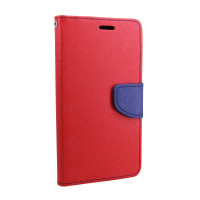 Elegante Buch-Tasche Hülle für das Sony Xperia XZ1 in Rot-Blau Leder Optik Wallet Book-Style Cover Schale @ cofi1453®