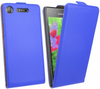 Sony Xperia XZ1 // Klapptasche Schutztasche Schutzhülle Flip Tasche Hülle Zubehör Etui in Blau Tasche Hülle @ cofi1453®