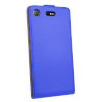 Sony Xperia XZ1 COMOPACT // Klapptasche Schutztasche Schutzhülle Flip Tasche Hülle Zubehör Etui in Blau Tasche Hülle @ cofi1453®